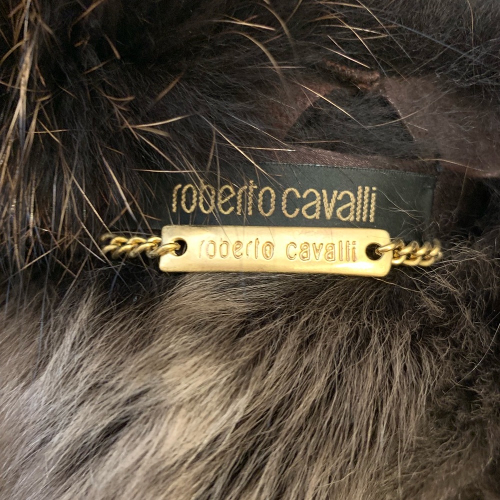 ROBERTO CAVALLI Suede Fox Fur Jacket Sz 40 - Picture 4 of 8